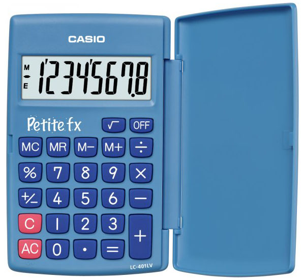 Casio Petite FX LC-401 LV (sininen) edullisesti Laskimet.netistä. Edulliset laskimet ja laskinneuvonta samaan hintaan laskinten asiantuntijalta.